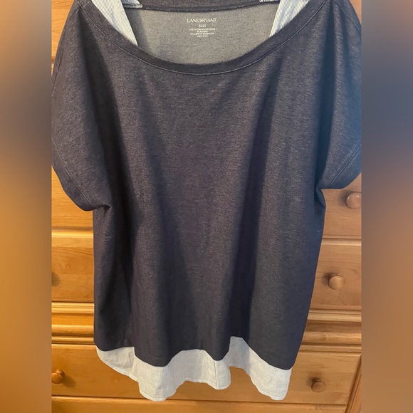 Lane Bryant Navy Blue Denim and Oxford shirt combo - Picture 1 of 5